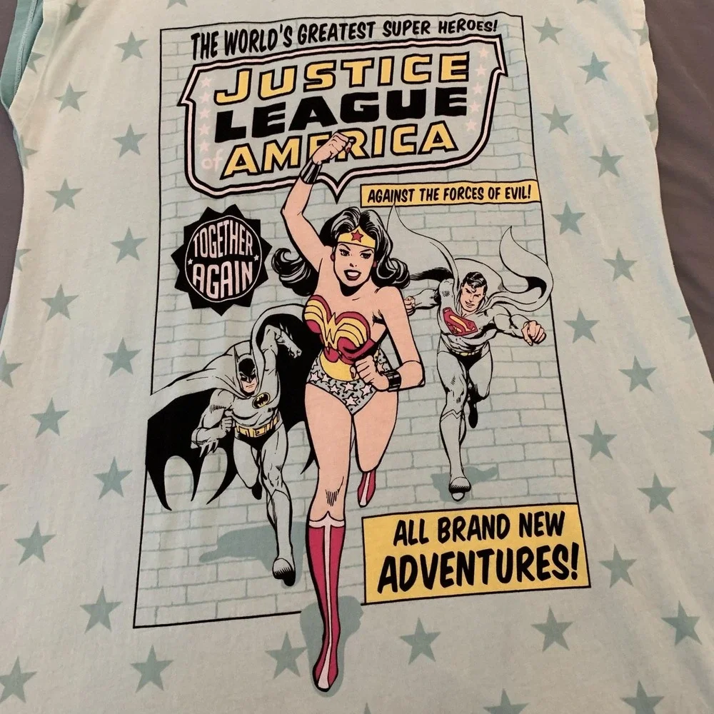 DC Comics Originals Nightgown Womens 2X-3X Blue Justice League Wonder Woman